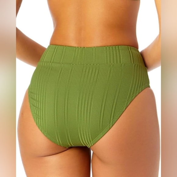 Salt + Cove Women's Juniors' Ribbed Two-Piece Bikini Set Green Swimwear Size M - Picture 11 of 16